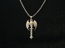 925 Sterling Silver Celtic Viking Norse Battle Axe Skull Pendant Necklace + Free Chain