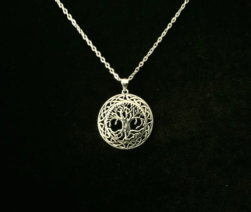 925 Sterling Silver Celtic Tree of Life Pendant Necklace + Free Chain