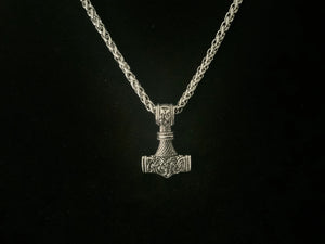 Large Handcast Double-Sided  925 Sterling Silver Norse Viking Thor's Thors Hammer Mjolnir Pendant + Free Chain