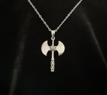 Large Handcast Double-Sided  925 Sterling Silver Norse Viking Battle Axe Pendant + Free Chain