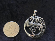 Handcast 925 Sterling Silver Celtic Dragon Pendant Necklace + Free Chain