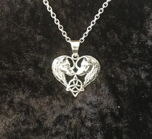 Handcast 925 Sterling Silver Celtic Wolf Heart Pendant accented w/ Celtic Trinity Triquetra Knot + Free Chain Necklace