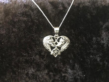 Handcast 925 Sterling Silver Celtic Wolf Heart Pendant accented w/ Celtic Trinity Triquetra Knot + Free Chain Necklace