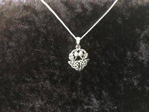 Handcast 925 Sterling Silver Scottish Double Thistle Flower Pendant + Free Chain