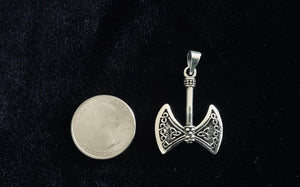 Handcast 925 Sterling Silver Celtic Viking Norse Battle Axe Pendant Necklace + Free Chain