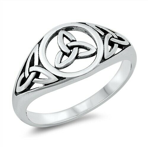 Silver Celtic Triquetra / Trinity Knot Ring Size 5-12