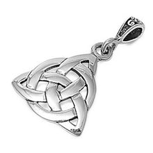 925 Sterling Silver Irish Celtic Triquetra Trinity Knot Pendant Free Chain