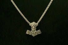 Large Handcast 925 Sterling Silver Norse Viking Thor's Thors Hammer Mjolnir Odin Pendant + Free Chain
