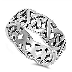 925 Sterling Silver Unisex Celtic Knot Ring Band Size 5-12