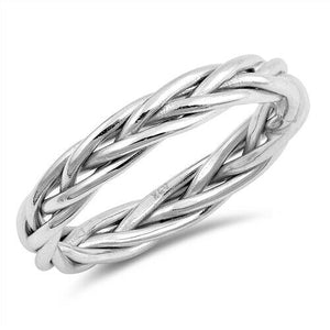 925 Sterling Silver Celtic Weave Ring Band Size 5-10