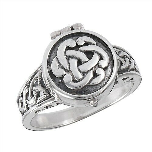 925 Sterling Silver Celtic Knot Poison Ring Size 6-10