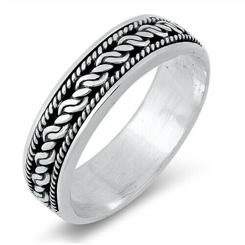 Sterling Silver Unisex Celtic Eternity Weave Spinner Ring