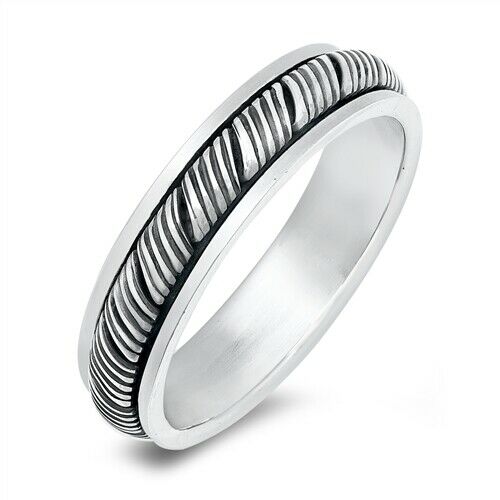 Sterling Silver Unisex Weave Spinner Ring
