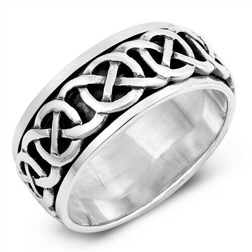 Sterling Silver Unisex Celtic Infinity Knot Spinner Ring