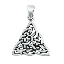 925 Sterling Silver Irish Celtic Triquetra Trinity Knot Pendant Free Chain