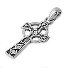 925 Sterling Silver Irish Celtic Cross Pendant + Free Chain Necklace